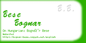 bese bognar business card